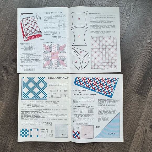Vintage 50s Quilt Pattern Books Lot of 2 Covered Wagon& All-Year 24 Patterns - Picture 7 of 10